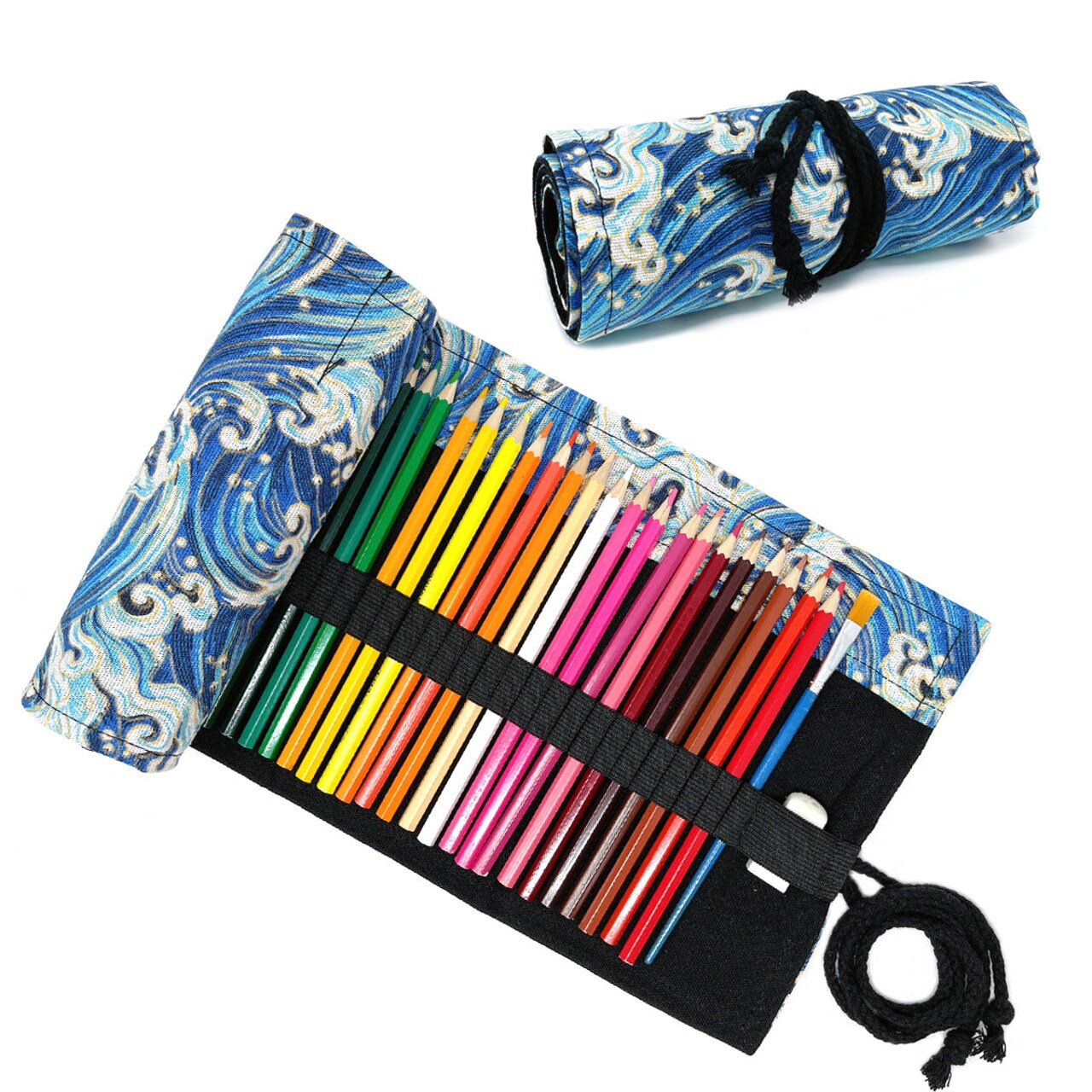 Wrapables Pencil Roll Organizer, Colored Pencil Wrap Pouch (72 slots)